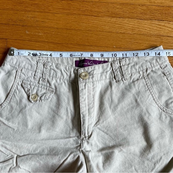 Gloria Vanderbilt Women’s Beige Linen Blend Shorts Size 6 - Picture 10 of 11